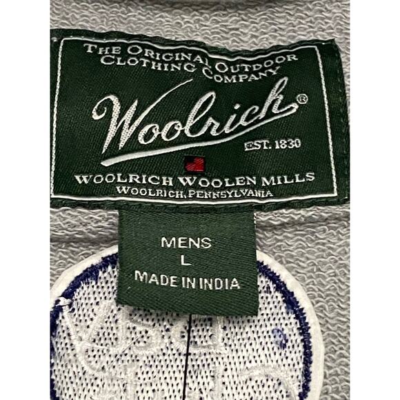 New Woolrich Mens Standing Stone Half Zip Arm Pocket Sweater Size Large Outdoor - Picture 5 of 8